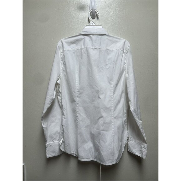 J.Crew Wren Slim Size 10 Shirt Stretch Cotton Poplin White Classic Minimalist - Picture 3 of 7